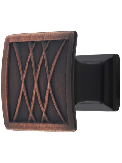 Aberdeen Cabinet Knob - 1 1/4 inch x 1 3/16 inch in Brushed Oil Rubbed Bronze.
